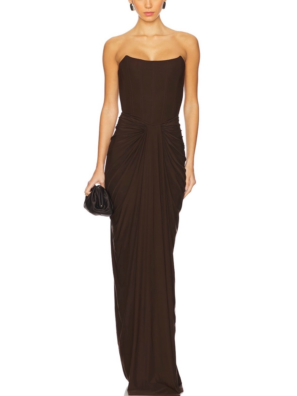 REVOLVE Pearl Gown in Dark Brown Deme